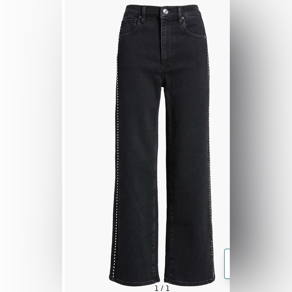 Frame Denim Black Studded Flare Jeans